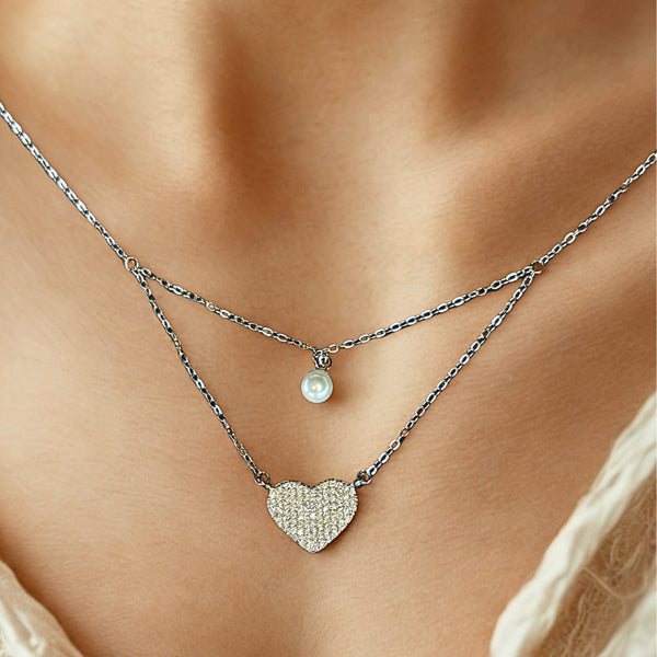 Lustrous Heart Layered Pendant